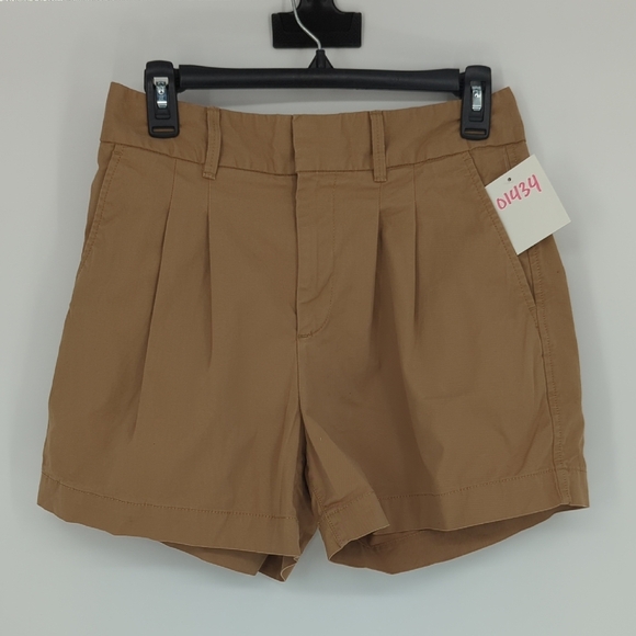 01434 Gap Pleated Khaki Short Tan size 4 preppy classic summer academia nautical - Picture 1 of 6